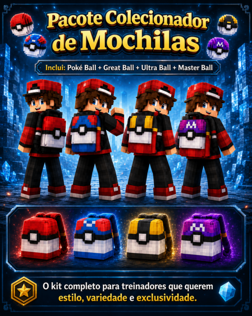 🎒 Pacote Colecionador de Mochilas